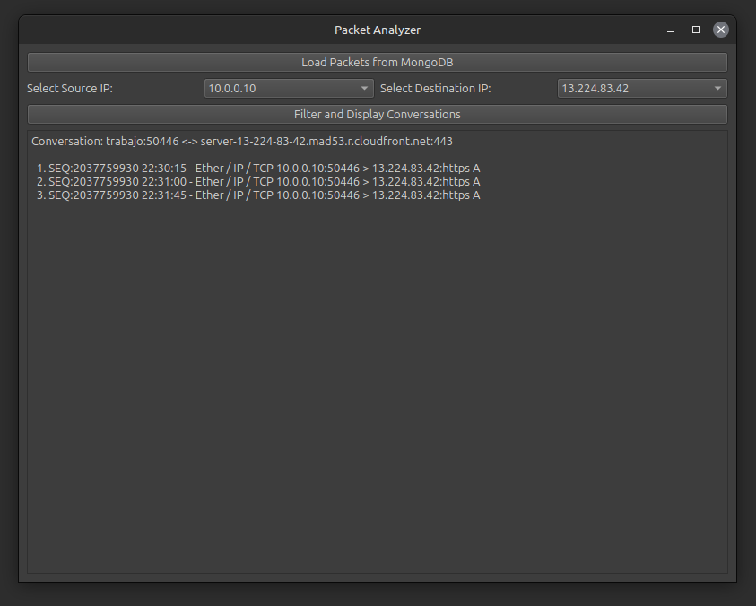 Sniff Interface Screenshot 2